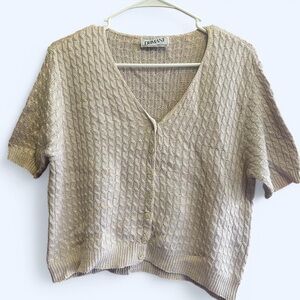 Domani Beige Knit Cardigan
